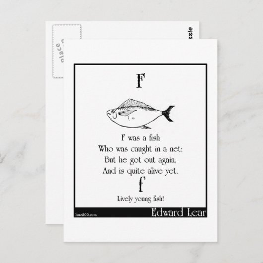 F war ein Fisch Postkarte (Vorne/Hinten)