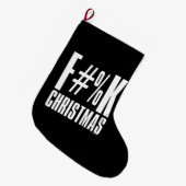 F Weihnachten auf schwarz Großer Weihnachtsstrumpf (Vorderansicht (hängend))