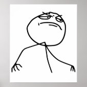 F Yea Rage Face Meme Poster (Vorne)