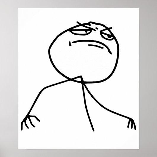 F Yea Rage Face Meme Poster (Vorne)