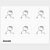 F Yea Rage Face Meme Runder Aufkleber (Blatt)