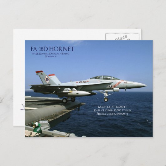 FA-18D Hornet Postkarte (Vorne/Hinten)
