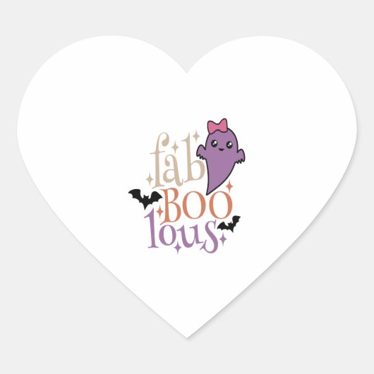 Fa BOO Lous Fa BOO Lous Halloween Ghost Herz-Aufkleber (Vorderseite)