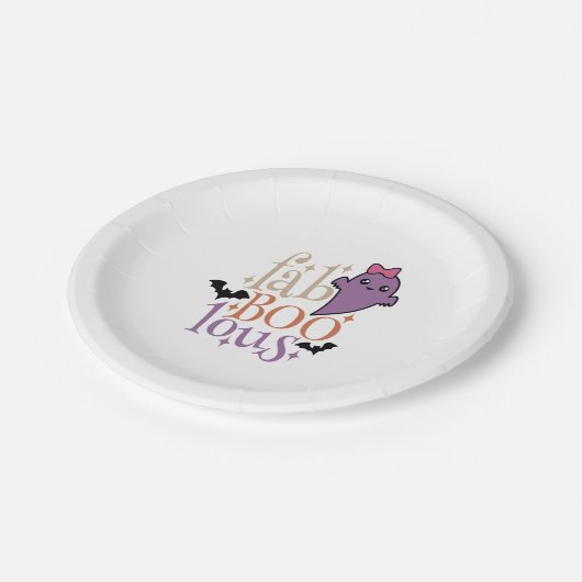 Fa BOO Lous Fa BOO Lous Halloween Ghost Pappteller (Schrägansicht)