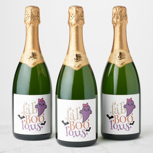 Fa BOO Lous Fa BOO Lous Halloween Ghost Schaumweinetikett (Flaschen)
