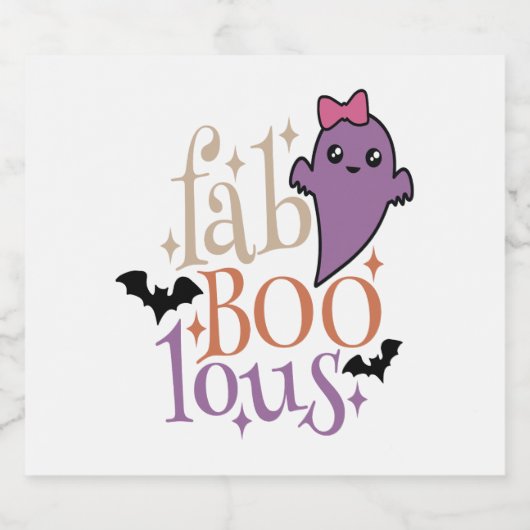 Fa BOO Lous Fa BOO Lous Halloween Ghost Schaumweinetikett (Einzelnes Label)
