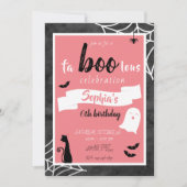 Fa"boo"lous Girls Birthday Ghost Halloween Einladu Einladung (Vorderseite)