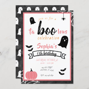 Fa"boo"lous Girls Birthday Ghost Halloween Einladung