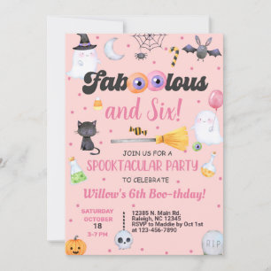 Fa-boo-lous Halloween Mädchen Geburtstag laden jed Einladung