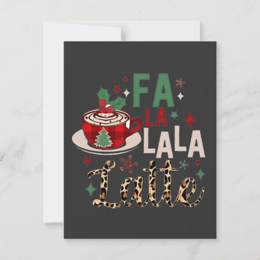Fa Fa La Latte Funny Weihnachten Weihnachten Mitteilungskarte (Vorderseite)
