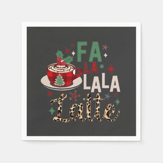 Fa Fa La Latte Funny Weihnachten Weihnachten Serviette (Vorderseite)