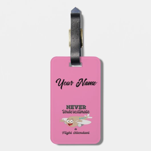 FA Happy Flugzeug nie unterschätzen - Lashes Gepäckanhänger (Rückseite vertikal)