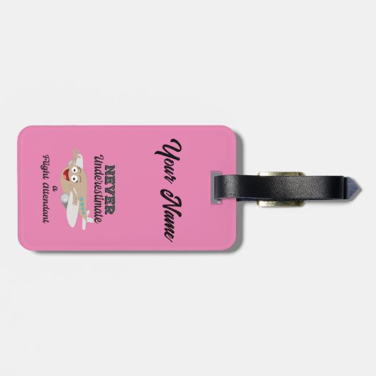 FA Happy Flugzeug nie unterschätzen - Lashes Gepäckanhänger (Rückseite horizontal)