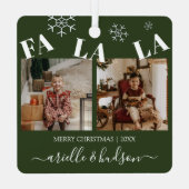Fa La 2 Foto Weihnachtsbaum Ornament Aus Metall (Rückseite)
