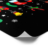 Fa (la) 8 Funny Christmas Lights Santa Fa La Math  Poster (Ecke)