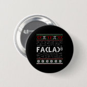 Fa (la)8 Funny Christmas Santa Fa La Math Lehrer Button (Vorne & Hinten)