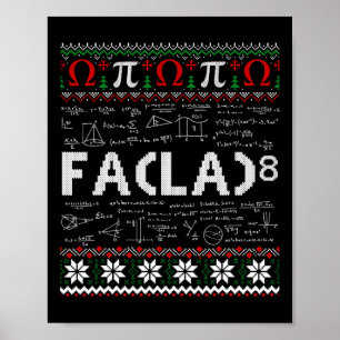 Fa (la)8 Funny Christmas Santa Fa La Math Lehrer Poster