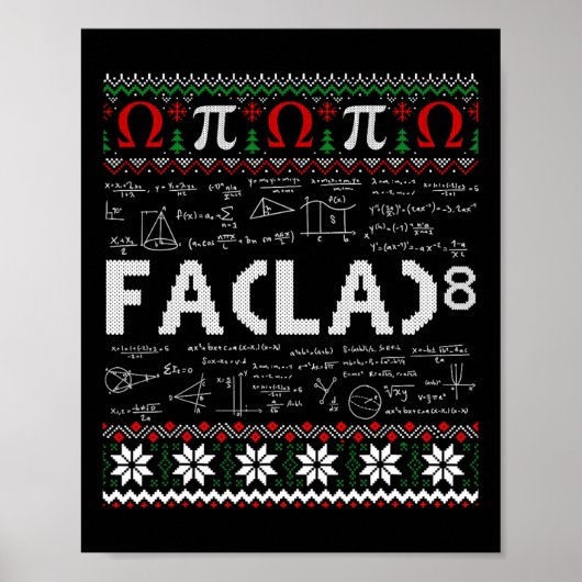 Fa (la)8 Funny Christmas Santa Fa La Math Lehrer Poster (Vorne)