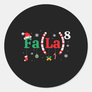Fa (la)8 Funny Christmas Santa Fa La Math Lehrer Runder Aufkleber