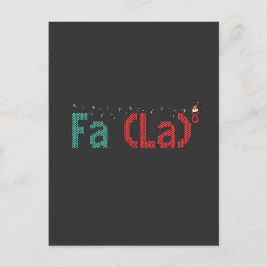 FA (LA)8 Funny Nerdy Math Weihnachtsgeschenk Postkarte (Vorderseite)