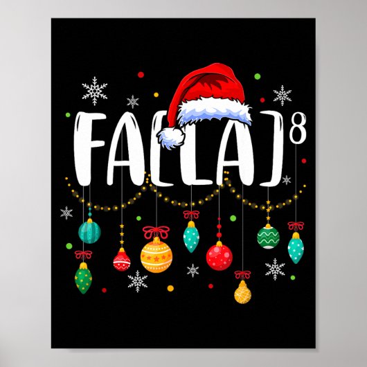 Fa (la) 8 Lustiger Weihnachtsmann Santa Fa La Math Poster (Vorne)