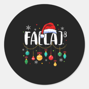 Fa (la) 8 Lustiges Weihnachten Santa Fa La Mathele Runder Aufkleber