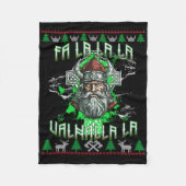 Fa La 8 Valhalla Weihnachtsmannmütze Viking Skull Fleecedecke (Vorderseite)