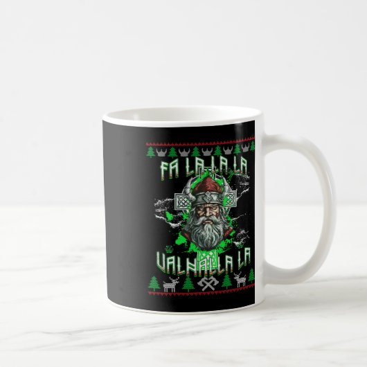Fa La 8 Valhalla Weihnachtsmannmütze Viking Skull Kaffeetasse (Rechts)