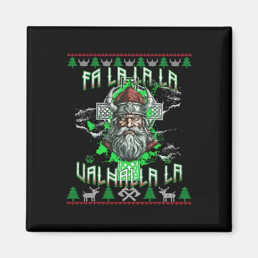 Fa La 8 Valhalla Weihnachtsmannmütze Viking Skull Magnet (Vorne)