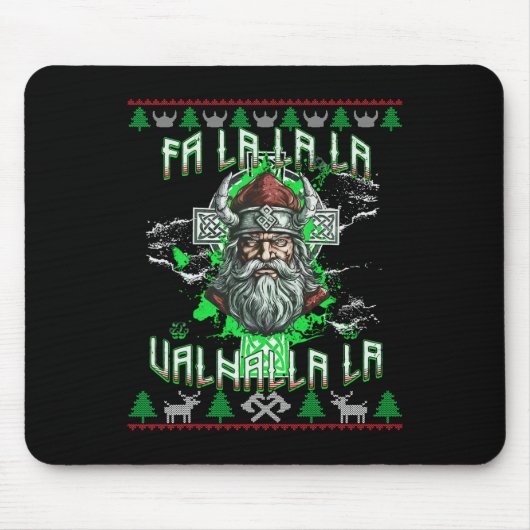 Fa La 8 Valhalla Weihnachtsmannmütze Viking Skull  Mousepad (Vorne)