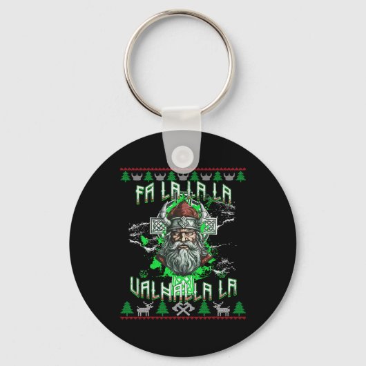 Fa La 8 Valhalla Weihnachtsmannmütze Viking Skull  Schlüsselanhänger (Vorderseite)