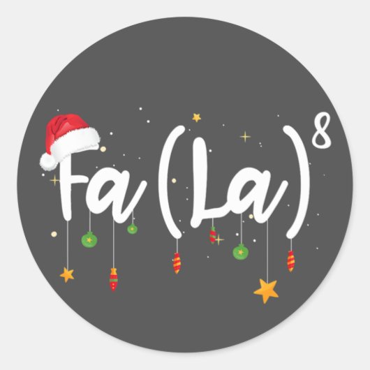 Fa (La)8 Weihnachten Weihnachten - La Math Runder Aufkleber (Vorderseite)