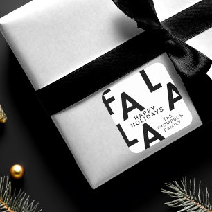 Fa La Bold Letters Minimalistisch moderne Weiß Quadratischer Aufkleber