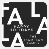 Fa La Bold Letters Minimalistisch Modernes Black Quadratischer Aufkleber (Vorderseite)