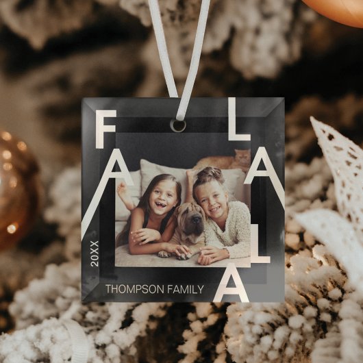 Fa La Bold Letters Minimalistisch Modernes Foto Ornament Aus Glas