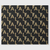 FA LA Bold Letters Moderne Minimal Black & Gold Geschenkpapier (Flach)