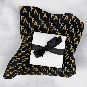 FA LA Bold Letters Moderne Minimal Black & Gold Seidenpapier