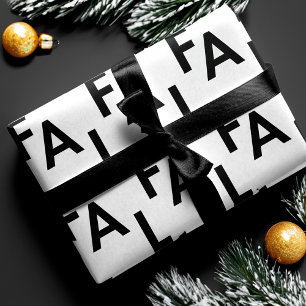 FA LA Bold Letters Moderne Minimal Schwarz & Weiß Geschenkpapier
