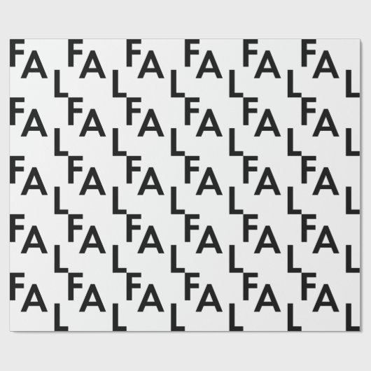 FA LA Bold Letters Moderne Minimal Schwarz & Weiß Geschenkpapier (Flach)
