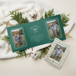 Fa La Bow Vintag Sheet Music Foto Weihnachten Dreifach Gefaltete Urlaubskarte