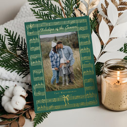 Fa La Bow Vintag Sheet Music Foto Weihnachten Folien Feiertagskarte