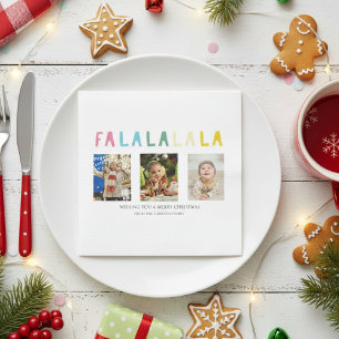 Fa La Christmas 3 Foto Collage Niedliche Pastelle Serviette