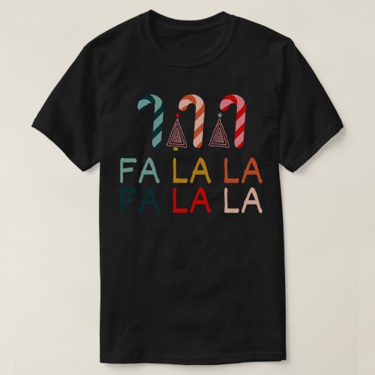 Fa La Christmas Candy Cane TShirt (Design vorne)