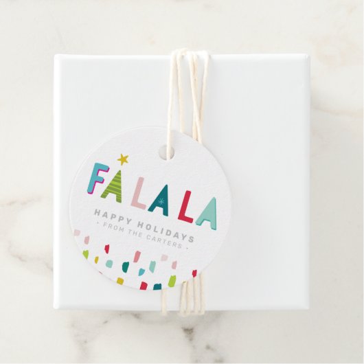 FA LA CHRISTMAS GIFT Spaß kühl leuchtend bunt. Geschenkanhänger (Beispiel)