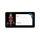 Fa la Christmas Nutcracker auf und ab dem Black La Adressaufkleber (Vorne)