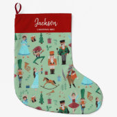 Fa La Christmas Nutcracker Ballet Tänzer grün Großer Weihnachtsstrumpf (Vorderseite)