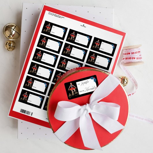 Fa La Christmas Nutcracker Balletttänzerin zu und Adressaufkleber