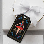 Fa La Christmas Nutcracker Balletttänzerin zu und  Geschenkanhänger<br><div class="desc">Schöne, skurrile und magische von Urlaub Geschenk Tag. Wir haben alle Illustrationen und Typografien handgemalt, die Sie in diesem Geschenktag-Design sehen. Unser Design zeigt einen schönen Nutcracker Ballet Tänzer mit schönen Muskelknackern roten und blauen goldenen Akzenten. Unsere handgezeichnet "Fa La"-Typografie passt perfekt zu unserer nussknackigen Ballet-Frauen-Illustration. Imitate goldfarbener dekorativer Framer...</div>