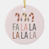 Fa La Christmas Retro Boho Tree Candycane Keramik Ornament (Vorne)