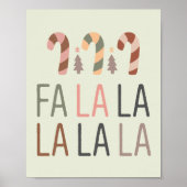 Fa La Christmas Retro Boho Tree Candycane Poster (Vorne)